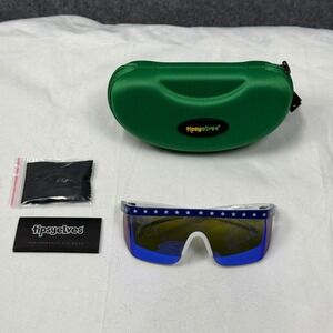 Tipsy Elves Patriotic USA Stars and Stripes Blue Mirrored Shield Sunglasses Case